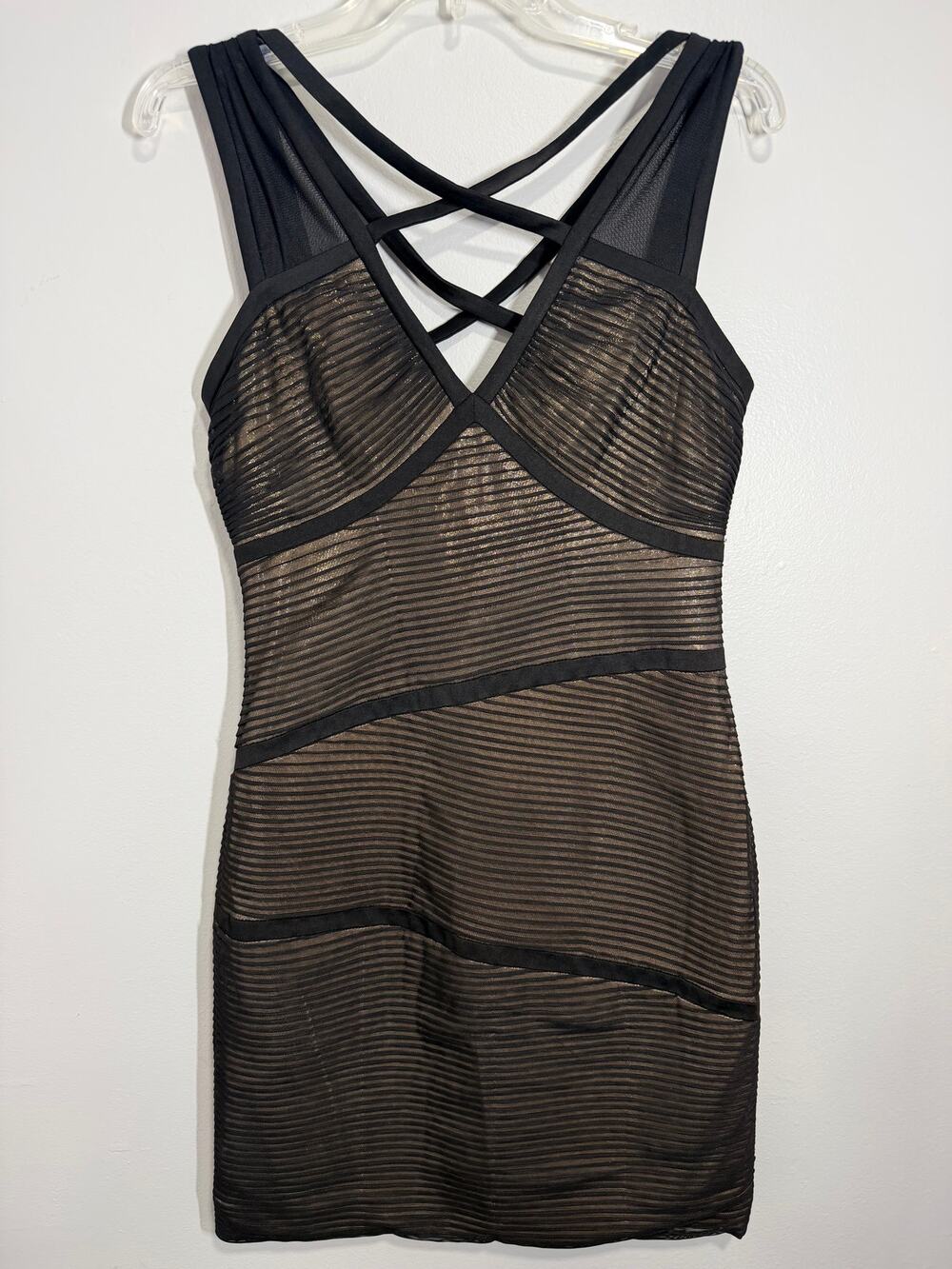 NEW BCBG Max Azria Sven Black Mesh Mini cocktail dress Size 8
